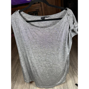 Banana Republic Women’s Silver Sleeveless Top Sheer XL Dressy
